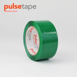 2" x 110yrd, 1.6mil Pulsetape Green Hot Melt Hand Tape 36 Rolls/CS, 90 CS/Skd