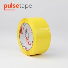 2" x 110yrd, 1.6mil Pulsetape Yellow Hot Melt Hand Tape 36 Rolls/CS, 116 CS/Skd
