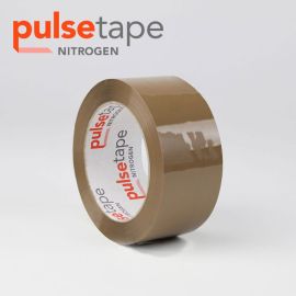 2" x 110yrd, 1.6mil Pulsetape Nitrogen Tan Hot Melt Hand Tape 36 Rolls/CS 90 CS/Skd