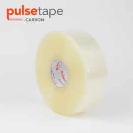 3" x 1000yrd, 1.7mil Pulsetape Carbon  Acrylic Machine Tape 4 Rolls/CS, 64 CS/Skd