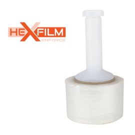 3" x 1000', 80ga, Hexfilm Enforce Cast Hand Film, 1 Plastic Handle/CS, 18 Rolls/CS, 60 CS/Skd