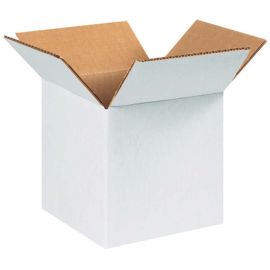 4 x 4 x 4" White Corrugated Box 32ECT 25/BDL, 1800/Bale