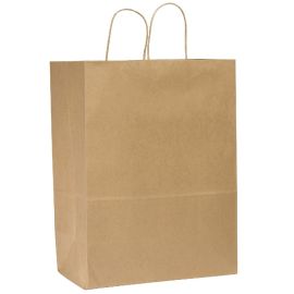 13 x 6 x 15.75" Kraft Bag w/ Twist Handle, 250/CS