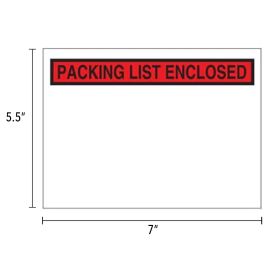 7 x 5 1/2"  Packing List Envelope - Red 1000/CS