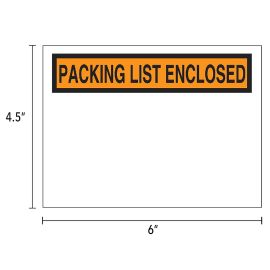 4 1/2 x 6"  Packing List Envelope - Orange 1000/CS