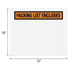 10 x 12" Orange Packing List Enclosed Envelopes, 500/CS