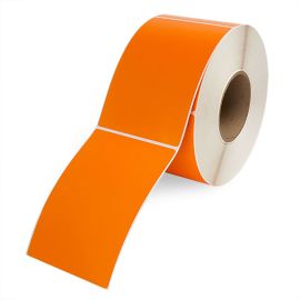 4 x 6" Orange Thermal Transfer Labels Perfed 1000/Roll, 4 Rolls/CS