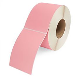 4 x6" Pink Thermal Transfer Labels  Perfed 1000/Roll, 4 Rolls/CS