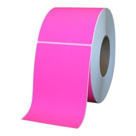 4 x 6" Fluorescent Pink Thermal Transfer Labels Perfed 1000/Roll, 4 Rolls/CS