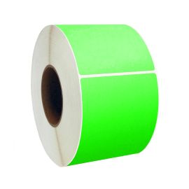 4 x 2" Fluorescent Green Thermal Transfer Label 3" core, 3000/rl