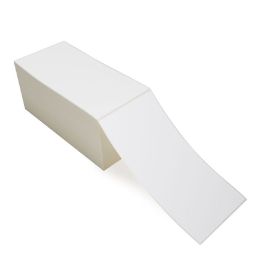 3x5" White Thermal Transfer Label Fan Folded, Perfed, 4000/CS