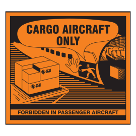 4.5 x 4.75" Cargo Aircraft Only "Forbidden In Passenger Aircraft" Paper Labels HML-423