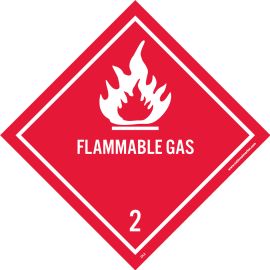 4 x 4" Flammable Gas 2 Shipping Label 500/Roll