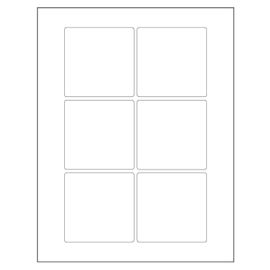 3 x 3" White Rectangle Sheet Labels 6/Sheet 100 Sheets/PK