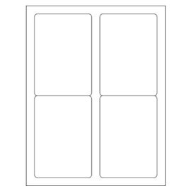 3.5 x 5" White Rectangle Sheet Labels 4 Labels/Sheet, 100 Sheets/PK