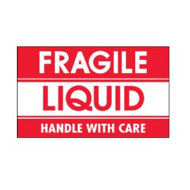 2.5 x 4" "Fragile - Liquid - Handle with Care" Labels 500/Roll