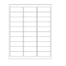2 5/8 x 1" White Rectangle Label 30 Labels/Sheet, 100 Sheets/PK