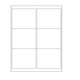 4 x 3 1/3" White Rectangle Label 6 Labels/Sheet, 100 Sheets/Pack