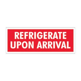 1 1/2 x 4" - "Refrigerate Upon Arrival" Label 500/RL