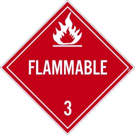 Flammable 3 D.O.T. Placard, 100/PK 10.75" x 10.75"