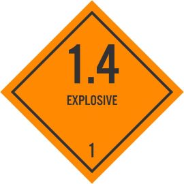 Explosives 1.4 D.O.T. Placard, 100/PK 10.75" x 10.75"