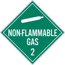 Non-Flammable Gas 2 D.O.T. Placard, 100/PK 10.75" x 10.75"