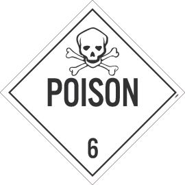 Poison 6 D.O.T. Placard, 100/PK 10.75" x 10.75"