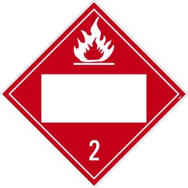 Flammable Gas 2 Blank D.O.T. Placard w/Adhesive, 100/PK 10.75" x 10.75"