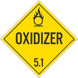 Oxidizer 5.1 D.O.T. Placard, 100/PK 10.75" x 10.75"