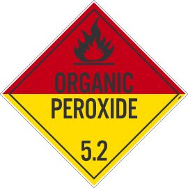 Organic Peroxide 5.2 D.O.T. Placard, 100/PK, 10.75" x 10.75"