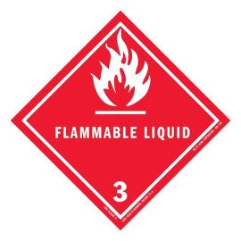 4 x 4” Flammable Liquid 3 Hazmat Label 500/RL