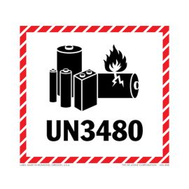 Lithium Battery Label UN3480 4.5x5 500/Roll