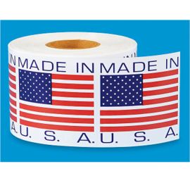 2 x 2" "Made In USA" Labels 1000/RL