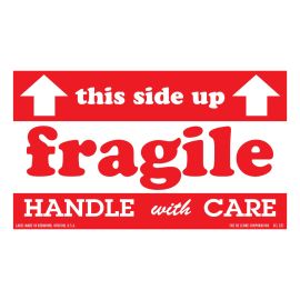 3 x 5" "Fragile This Side Up" Labels 500/RL