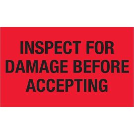 3 x 5" "Inspect for Damage" Labels 500/RL
