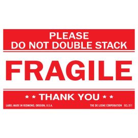 3 x 5" " Do not Double Stack - Fragile" Labels 500/RL