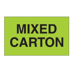 3 x 5"-"Mixed Carton" Flour Green Labels 500 Labels/rl