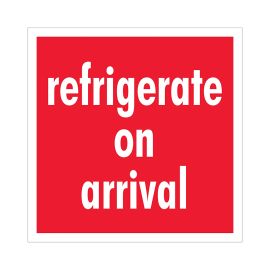 4 x 4" Refrigerate On Arrival Labels 500/RL