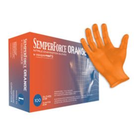 6mil Orange Fully Textured Nitrile Disposable Gloves Powder-Free 100/Box