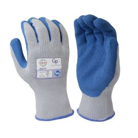 Grey w/Blue Crinkle Palm Dip Gloves 10ga