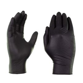 4ml Black Nitrile Gloves No-Powder 100/Box, 10 Boxes/CS, size L