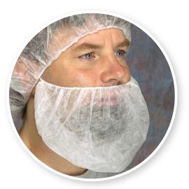 White Poly Beard Covers 1000/CS