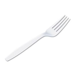White Heavyweight Plastic Forks 100/BX 1,000/CS