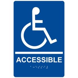 9x6"- Rigid Plastic "Wheelchair Accessible" Sign