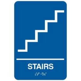 9x6"-Rigid Plastic "Stairs" Sign