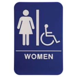 9x6"-Rigid Plastic "Women's Restroom" Sign