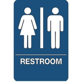 9x6"-Rigid Plastic "Unisex Restroom" Sign