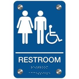 9x6"-Rigid Plastic "Unisex Accessible Restroom" Sign