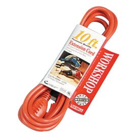 10' Light Duty Extension Cord Orange