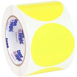 3" Blank Inventory Circle Label - Yellow 500/RL